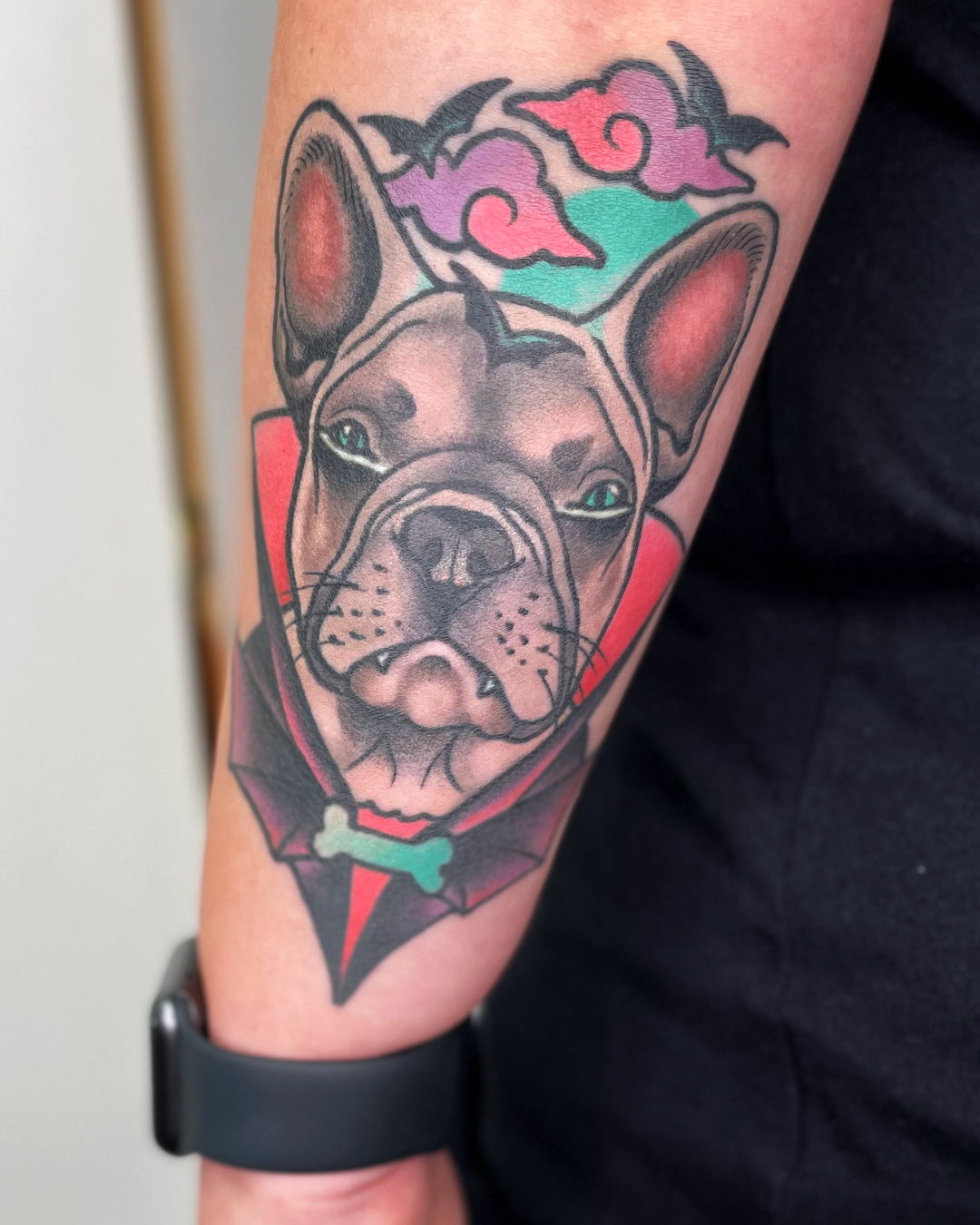 Tattoo French Bulldog Dracula // FRESH VS. HEALED 