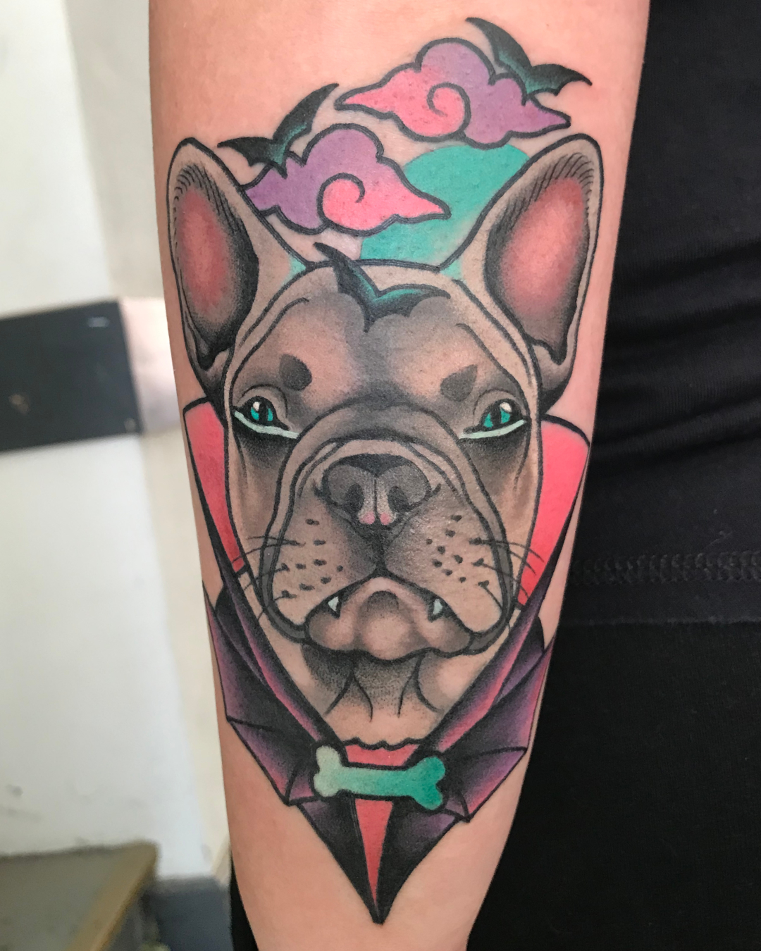 Tattoo French Bulldog Dracula // FRESH VS. HEALED 